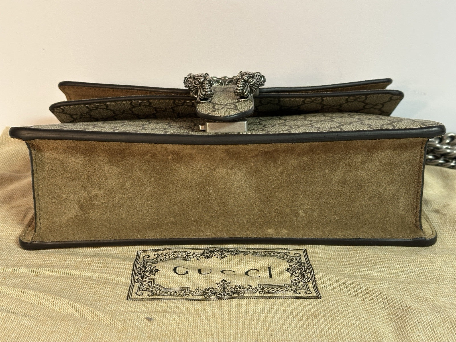 Gucci kleine Dionysus Schultertasche GG Supreme Beige/Taupe 2025 WIE NEU