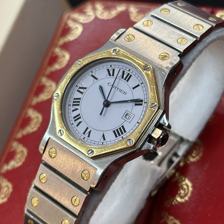 Cartier Santos Octagon 2966 Großes Modell Automatik Stahl/Gold FULLSET