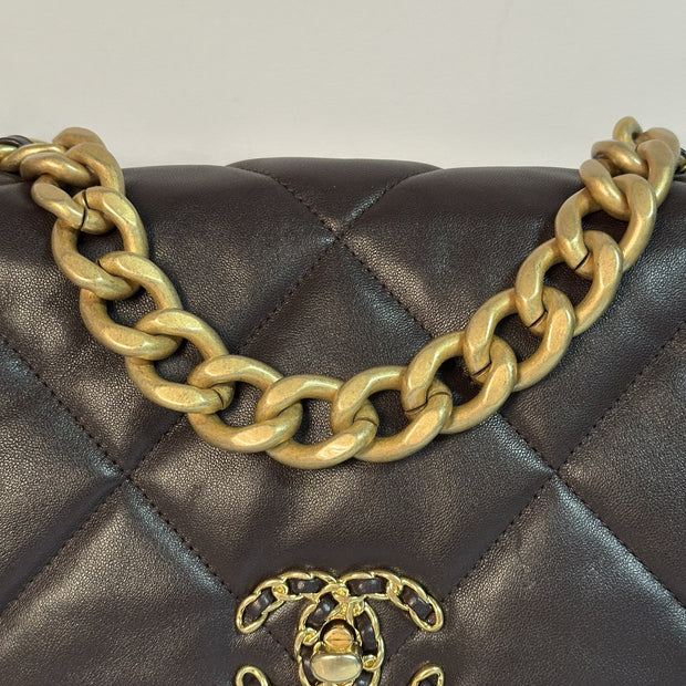 Chanel 19 Flap Bag Braun Lammleder wie NEU