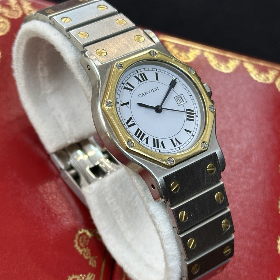Cartier Santos Octagon 2966 Großes Modell Automatik Stahl/Gold FULLSET