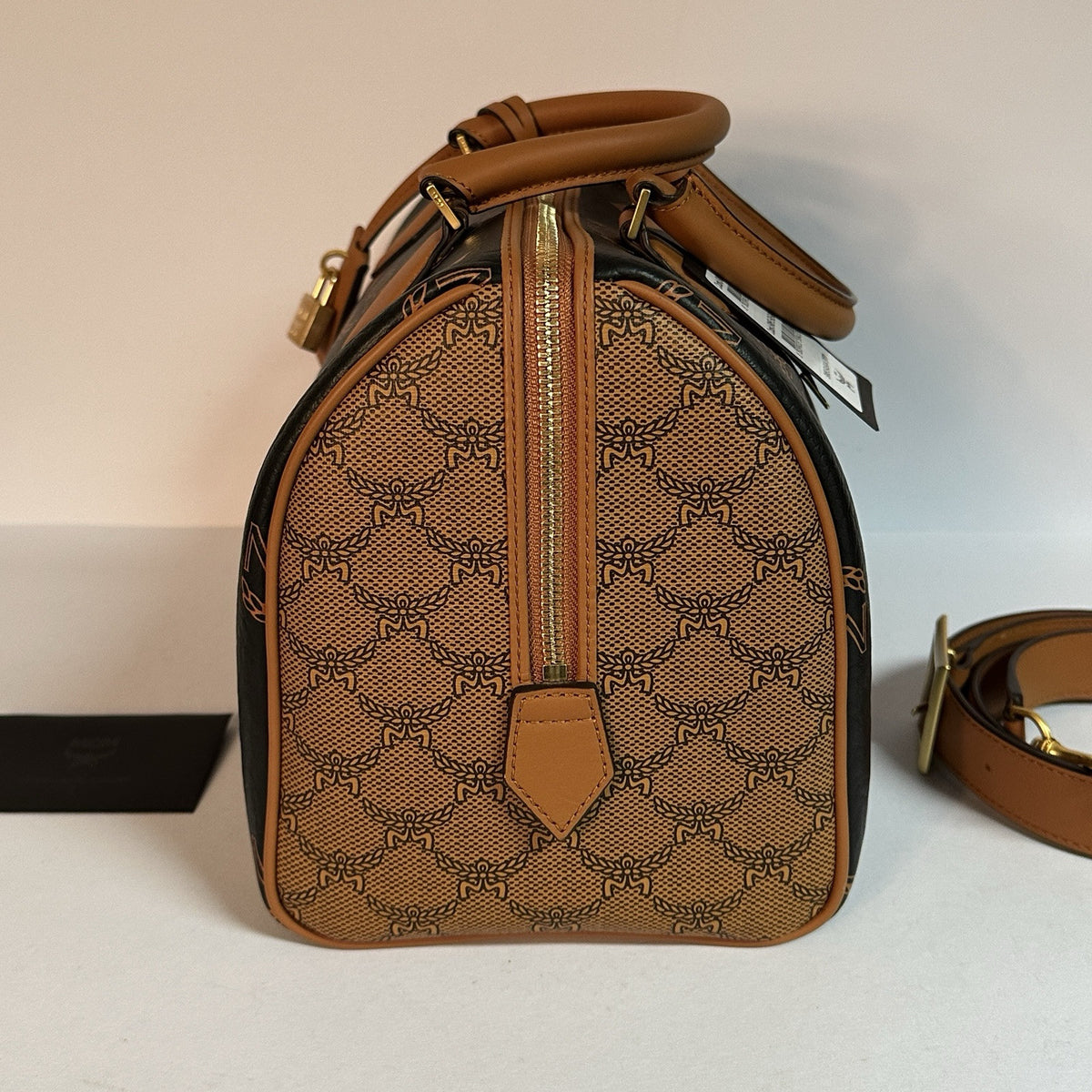 MCM ELLA MAXI BOSTON BAG SPEEDY BRAUN/SCHWARZ UMHÄNGETASCHE SOLD OUT!