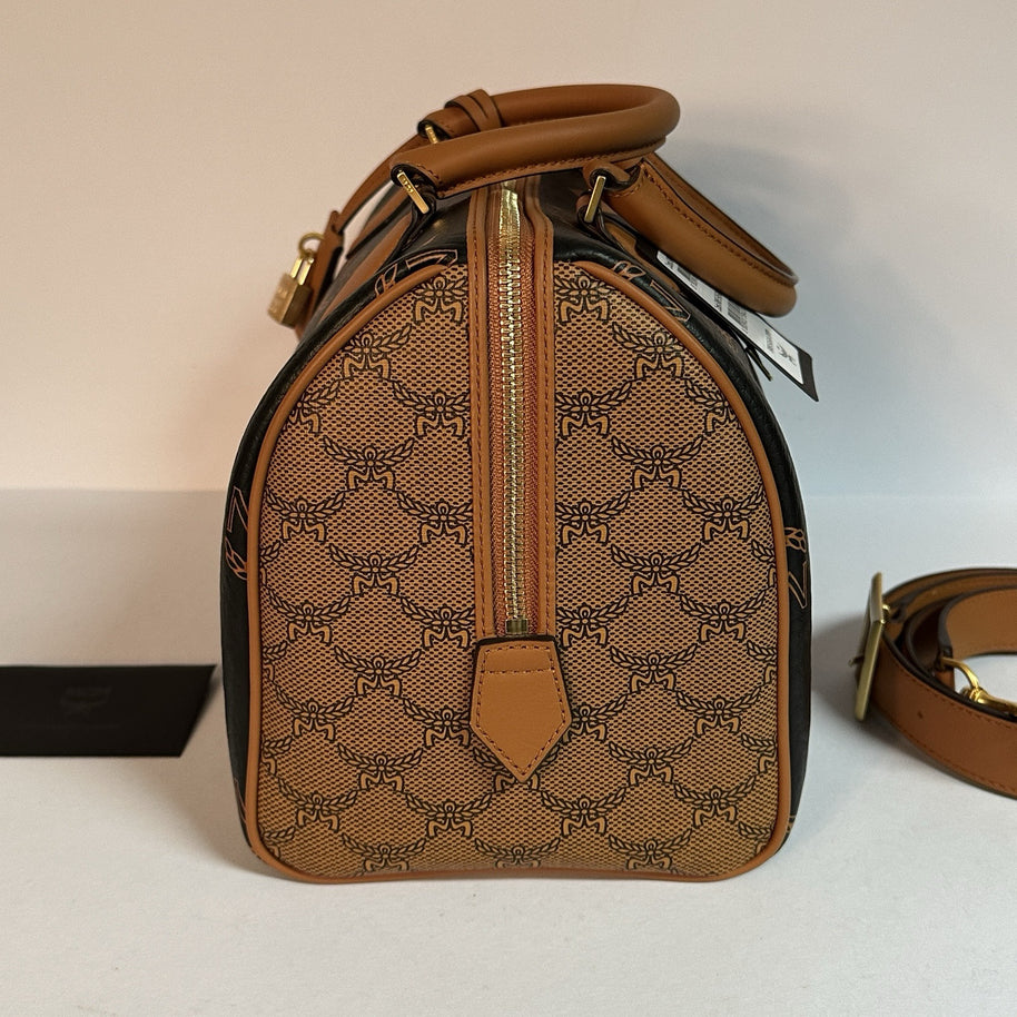 MCM ELLA MAXI BOSTON BAG SPEEDY BRAUN/SCHWARZ UMHÄNGETASCHE SOLD OUT!