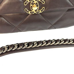 Chanel 19 Flap Bag Braun Lammleder wie NEU
