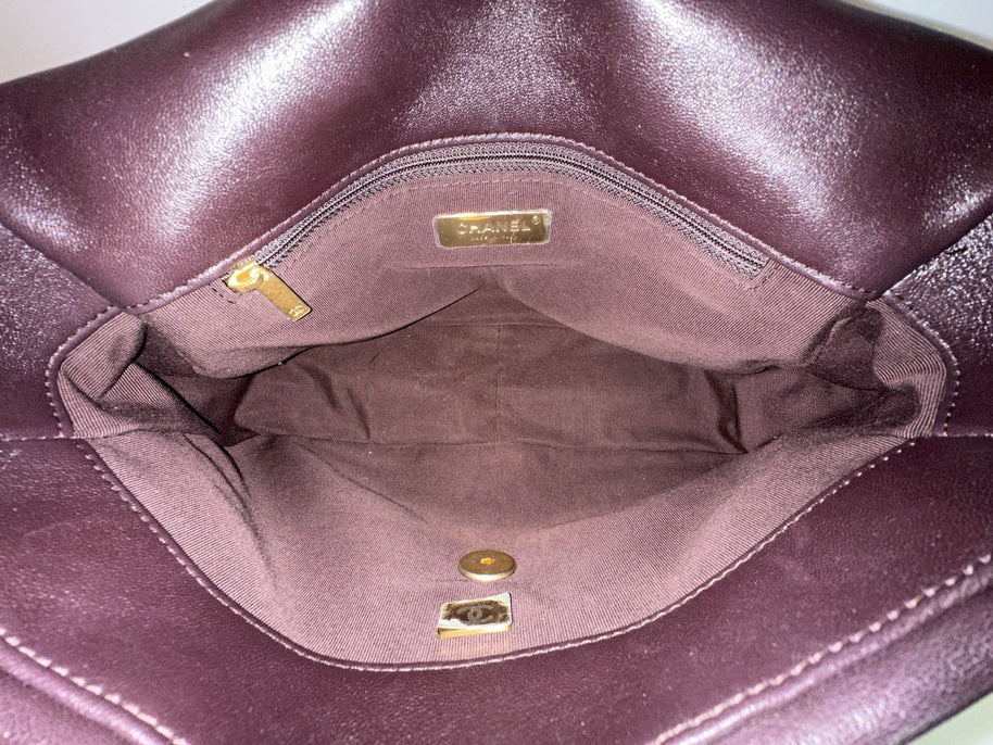 Chanel 19 Flap Bag Braun Lammleder wie NEU