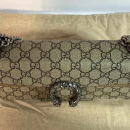 Gucci kleine Dionysus Schultertasche GG Supreme Beige/Taupe 2025 WIE NEU