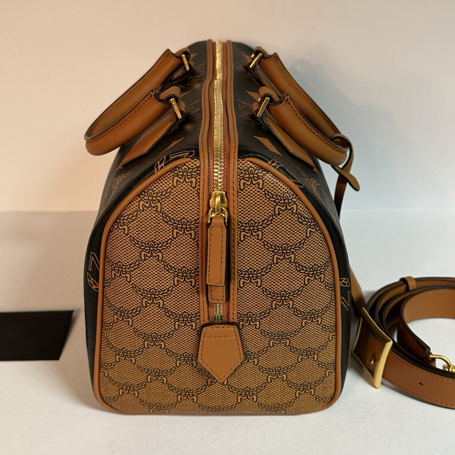 MCM ELLA MAXI BOSTON BAG SPEEDY BRAUN/SCHWARZ UMHÄNGETASCHE SOLD OUT!