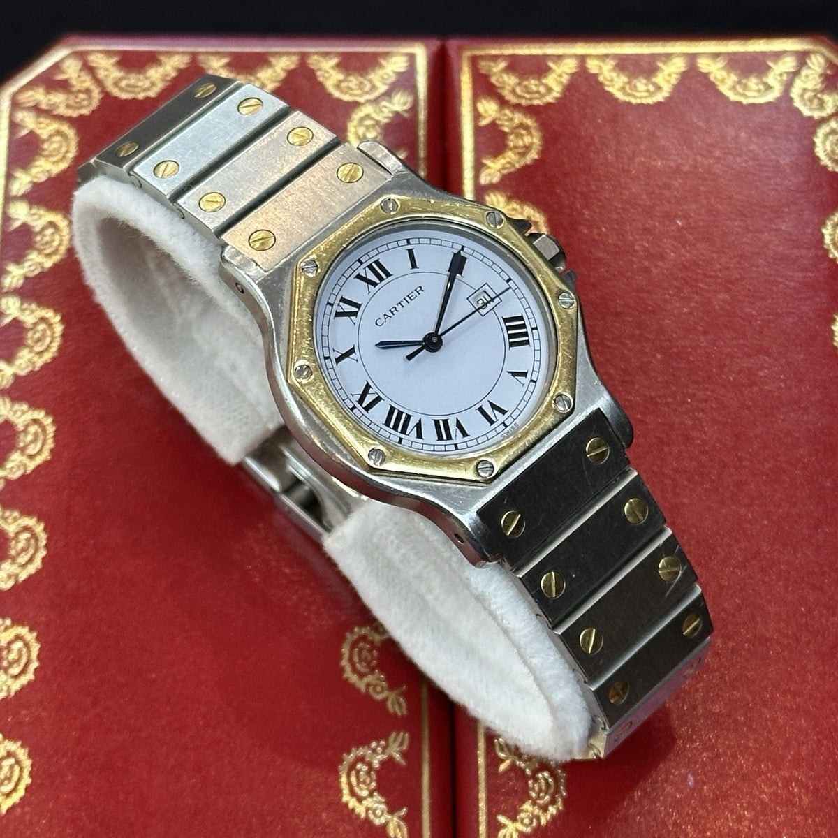 Cartier Santos Octagon 2966 Großes Modell Automatik Stahl/Gold FULLSET