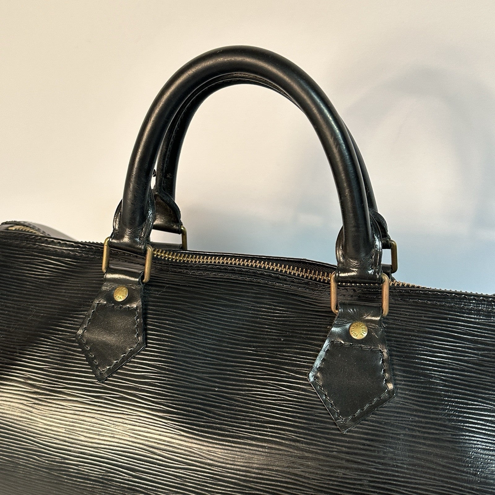 Louis Vuitton Speedy 30 Epi Leder Schwarz 1990 TOP