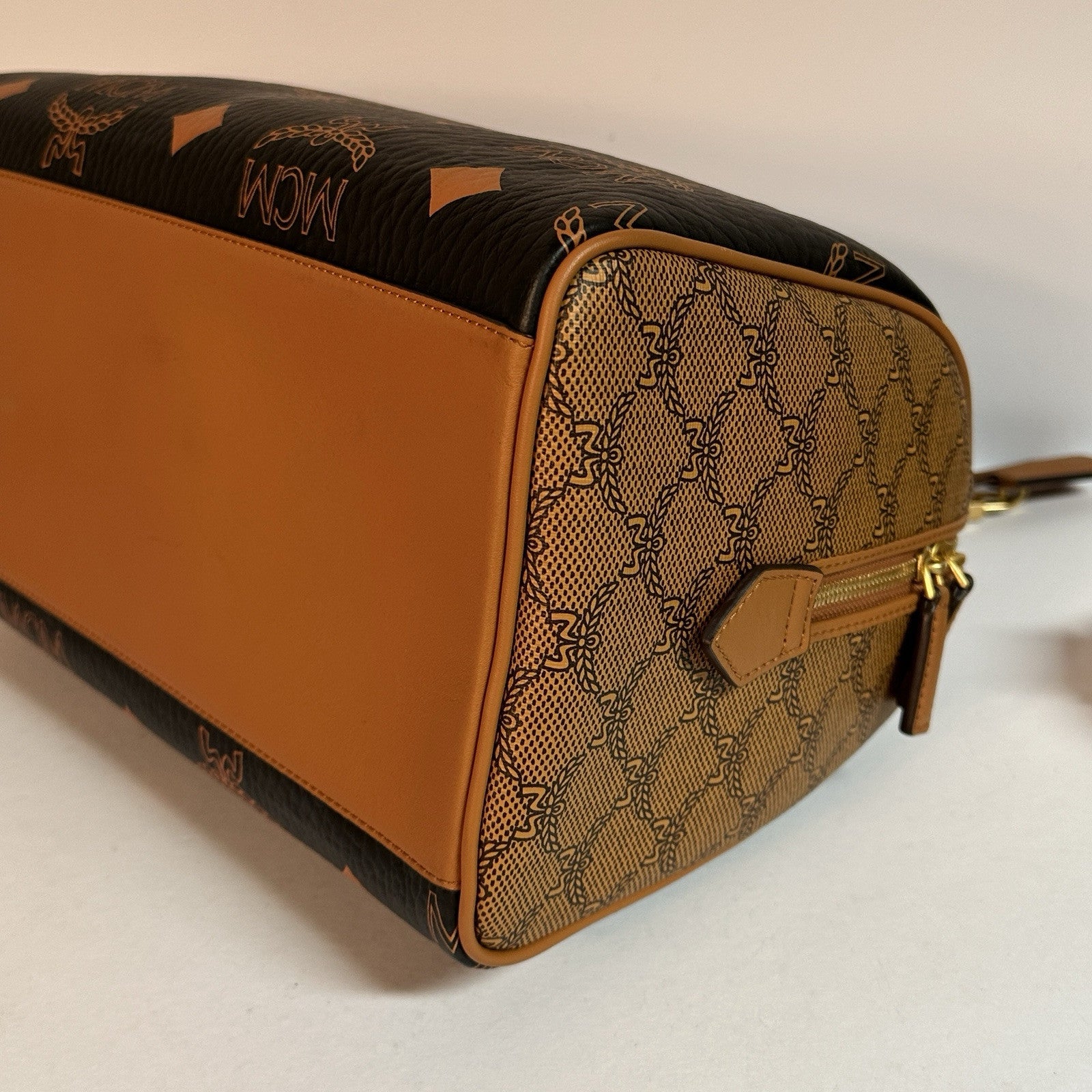 MCM ELLA MAXI BOSTON BAG SPEEDY BRAUN/SCHWARZ UMHÄNGETASCHE SOLD OUT!