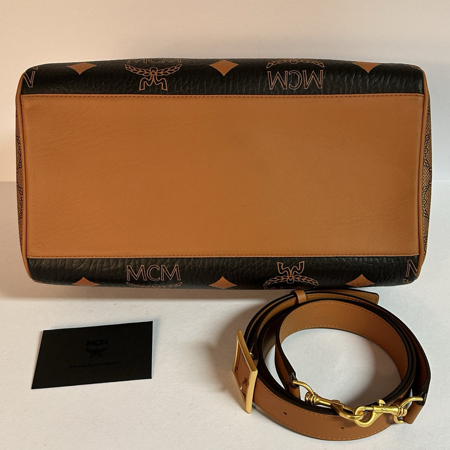 MCM ELLA MAXI BOSTON BAG SPEEDY BRAUN/SCHWARZ UMHÄNGETASCHE SOLD OUT!